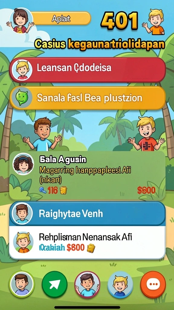 Fitur live chat yang memungkinkan interaksi antar pemain.