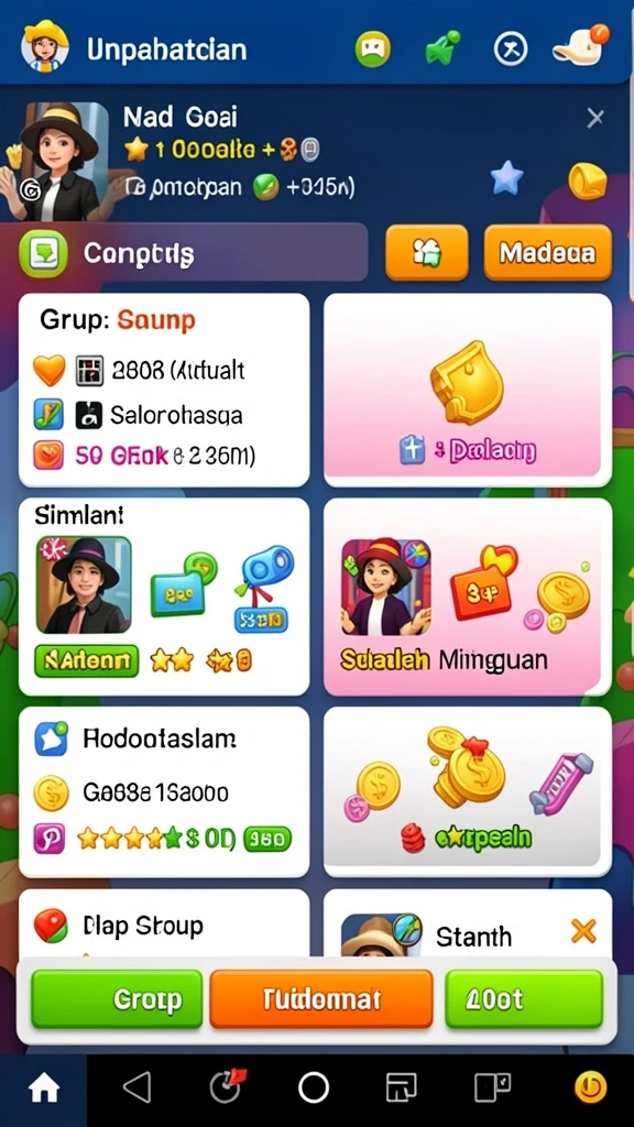 Tampilan menarik dari banyak level yang tersedia.
