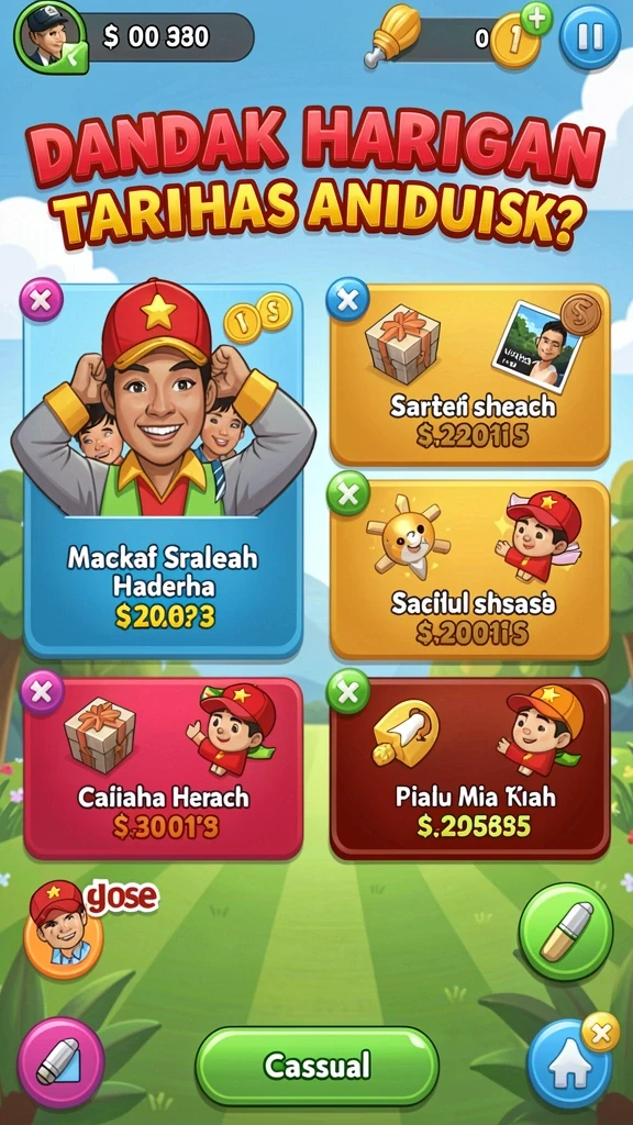 Berbagai pilihan permainan judi yang tersedia.