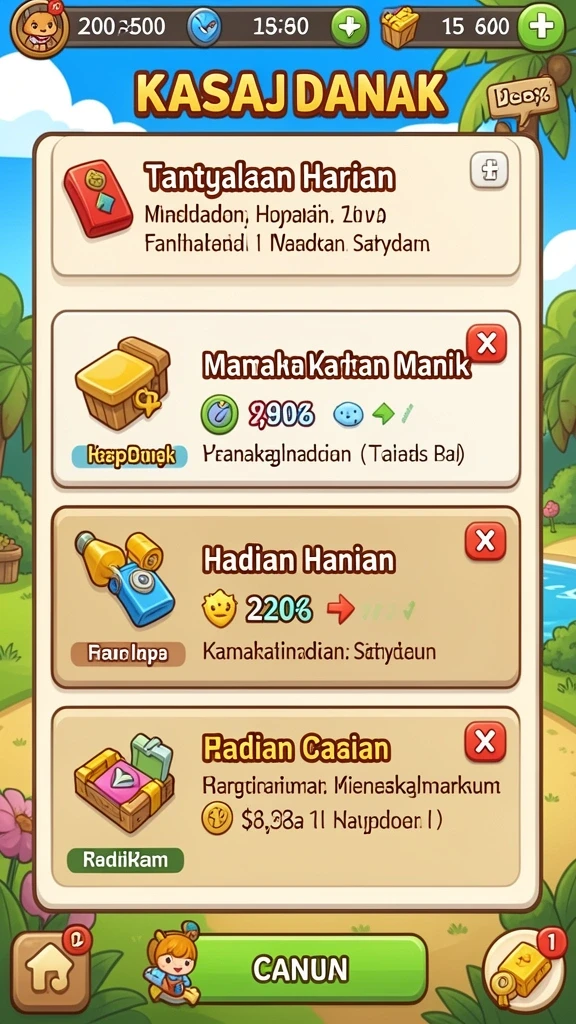 Karakter unik yang bisa dipilih dan ditingkatkan.