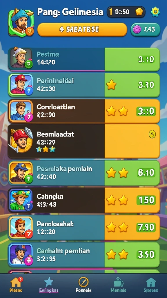 Berbagai kategori permainan yang tersedia untuk semua pemain.