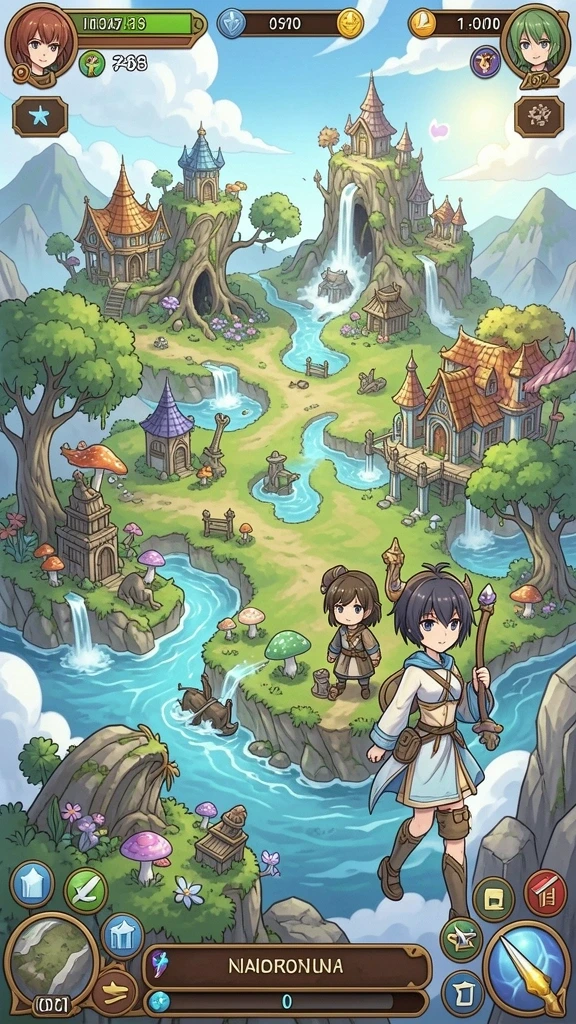 Tampilan dunia game yang penuh warna dan menarik.