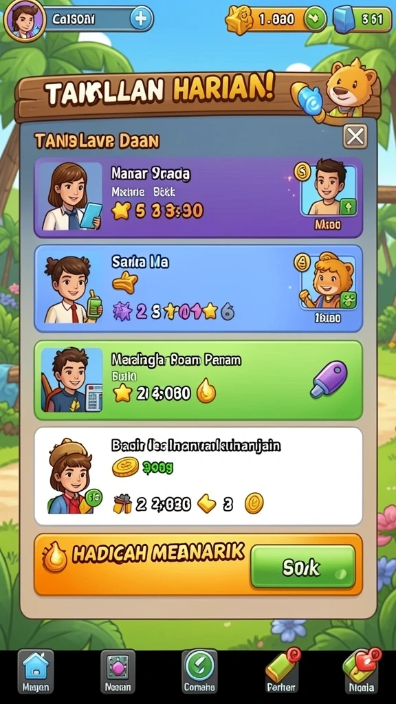 Tampilan menu utama yang menarik dan intuitif.